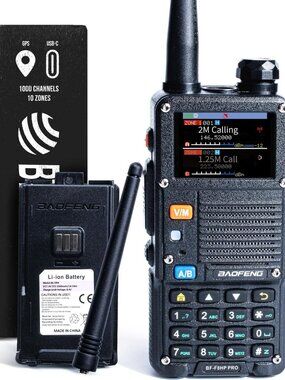 Tri-Band Ham Radio with Clear Menus, 1,000 Memories, USB-C Charging & NOAA
